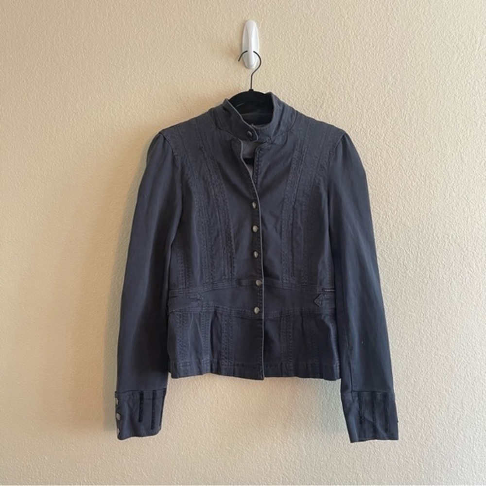 Sanctuary for Anthropologie Military Pirate Style Denim Jacket Size Medium